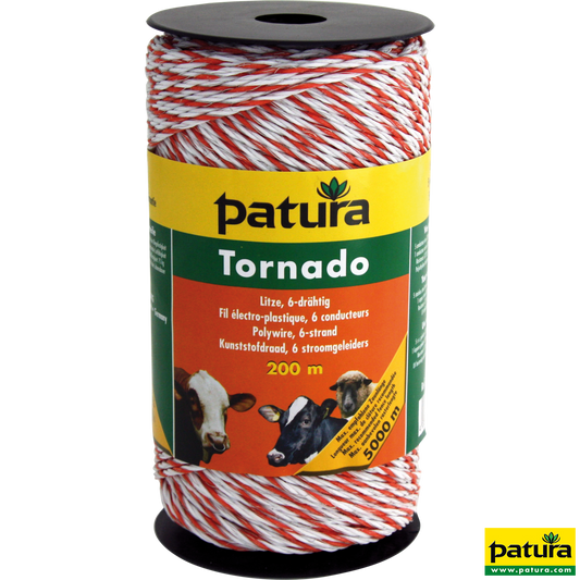 Tornado Litze, 200 m Rolle, weiss-orange 5 Niro 0,20 mm, 1 Cu 0,30 mm