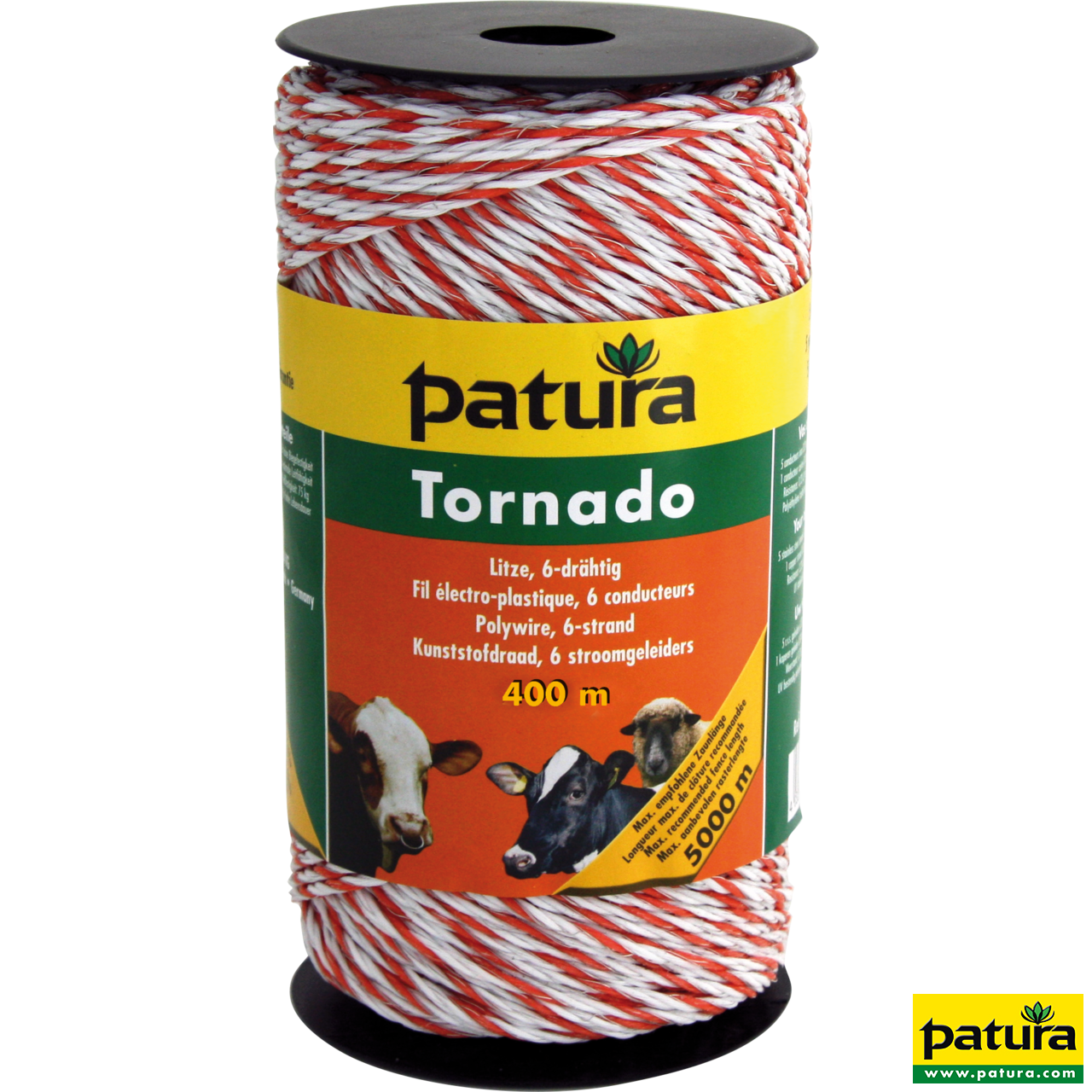 Tornado Litze, 400 m Rolle, weiss-orange 5 Niro 0,20 mm, 1 Cu 0,30 mm