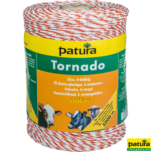 Tornado Litze, 1000 m Rolle weiss-orange 5 Niro 0,20 mm, 1 Cu 0,30 mm