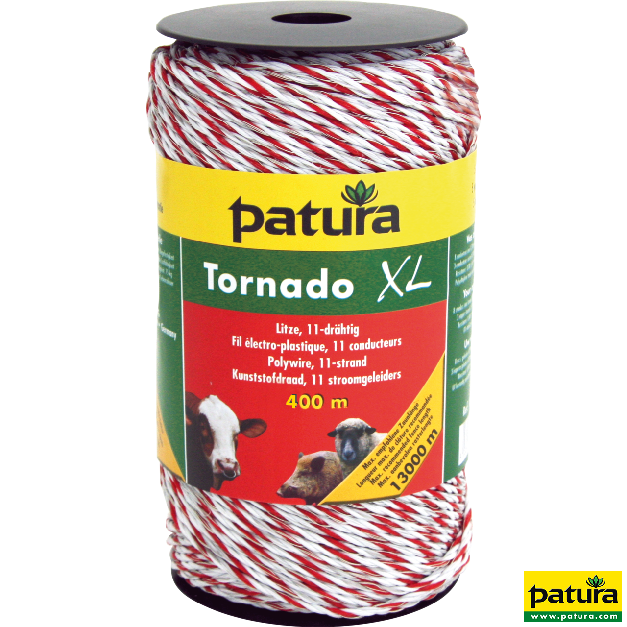 Tornado XL Litze, 400 m Rolle 8 Niro 0,20 mm, 3 Cu 0,30 mm, weiss-rot