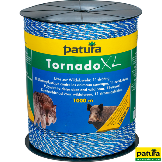 Tornado XL Litze, 1000 m Rolle 8 Niro 0,20 mm, 3 Cu 0,30 mm, blau-weiß