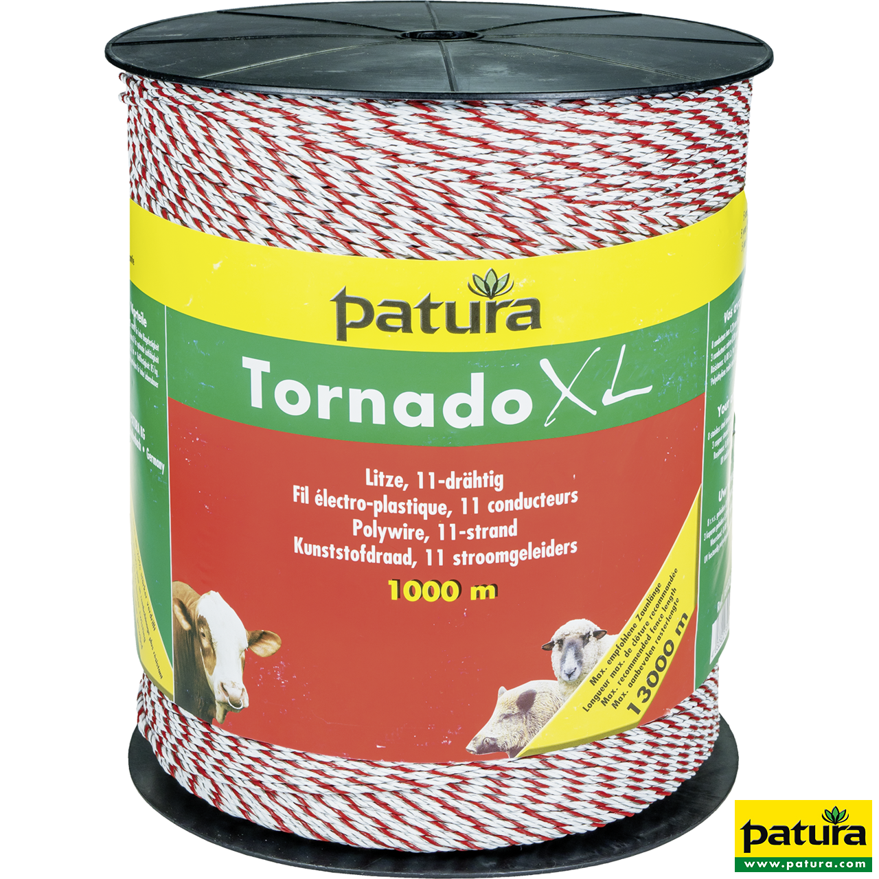 Tornado XL Litze, 1000 m Rolle 8 Niro 0,20 mm, 3 Cu 0,30 mm, weiss-rot