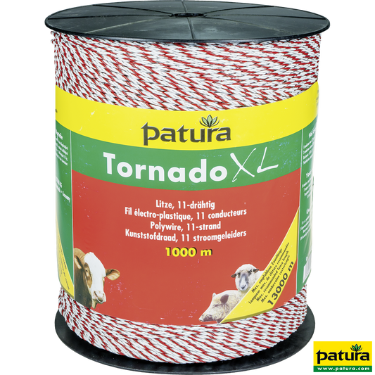 Tornado XL Litze, 1000 m Rolle 8 Niro 0,20 mm, 3 Cu 0,30 mm, weiss-rot