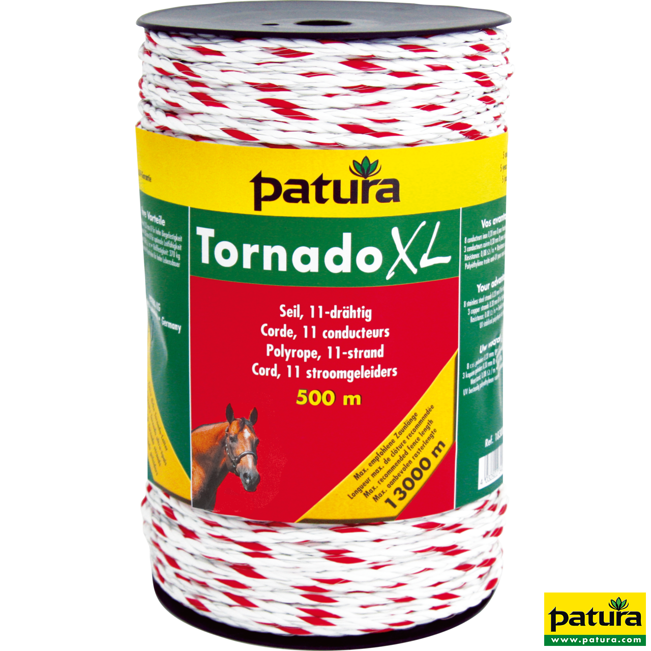 Tornado XL Seil, 500 m Rolle 8 Niro 0,20 mm, 3 Cu 0,30 mm, weiss-rot