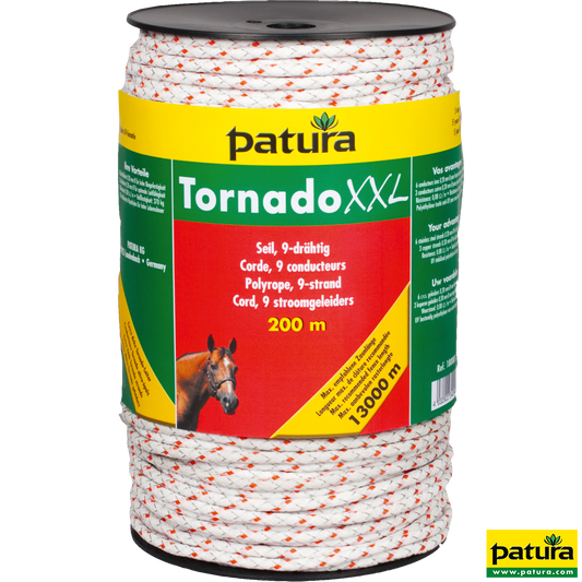 Tornado XXL Seil, 200 m Rolle, 6 Niro 0,20 mm, 3 Cu 0,30 mm, weiß-rot