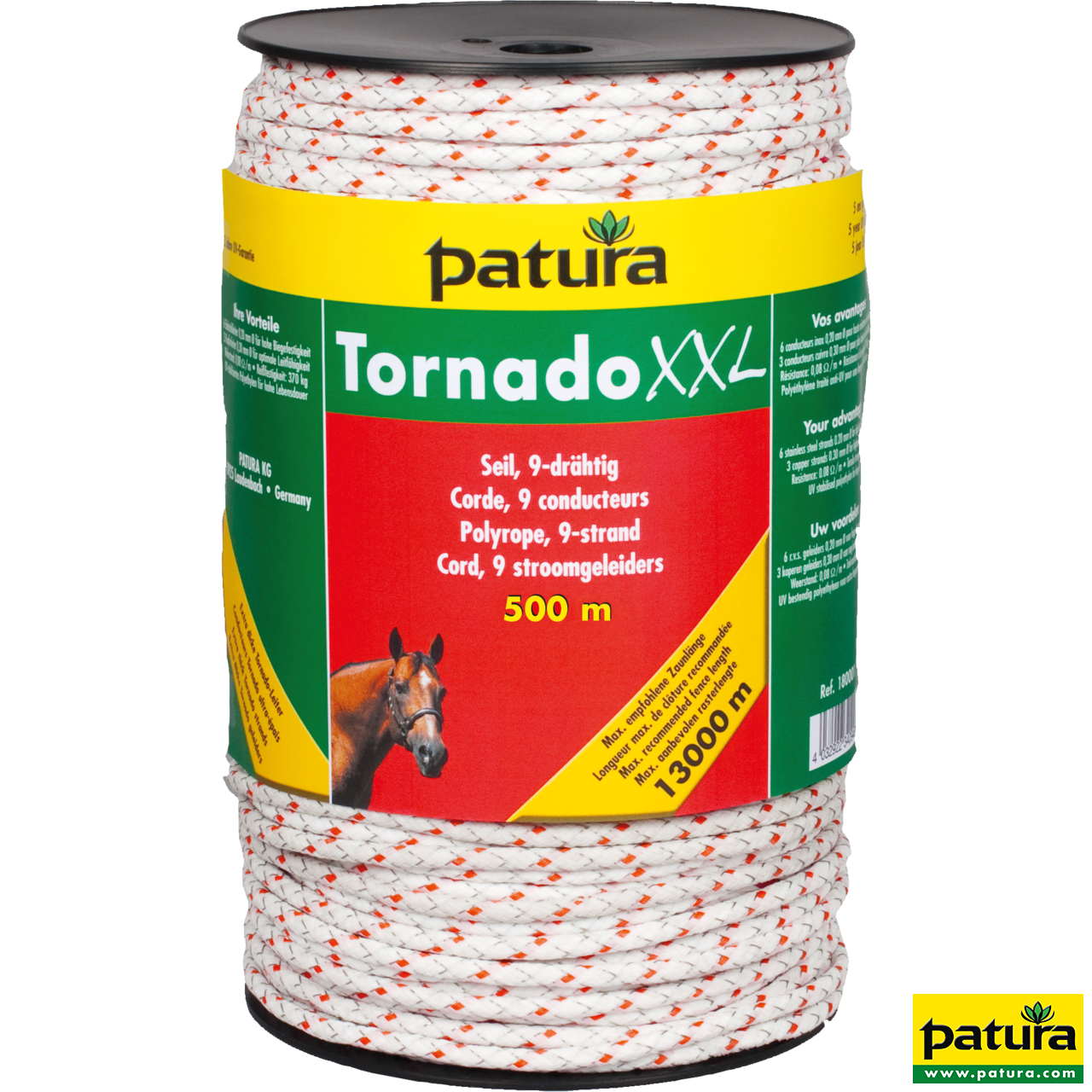 Tornado XXL Seil, 500 m Rolle, 6 Niro 0,20 mm, 3 Cu 0,30 mm, weiß-rot