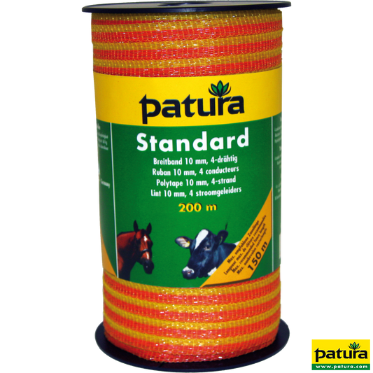 Standard Breitband 10mm, 200 m Rolle 4 Niro 0,16mm, gelb-orange