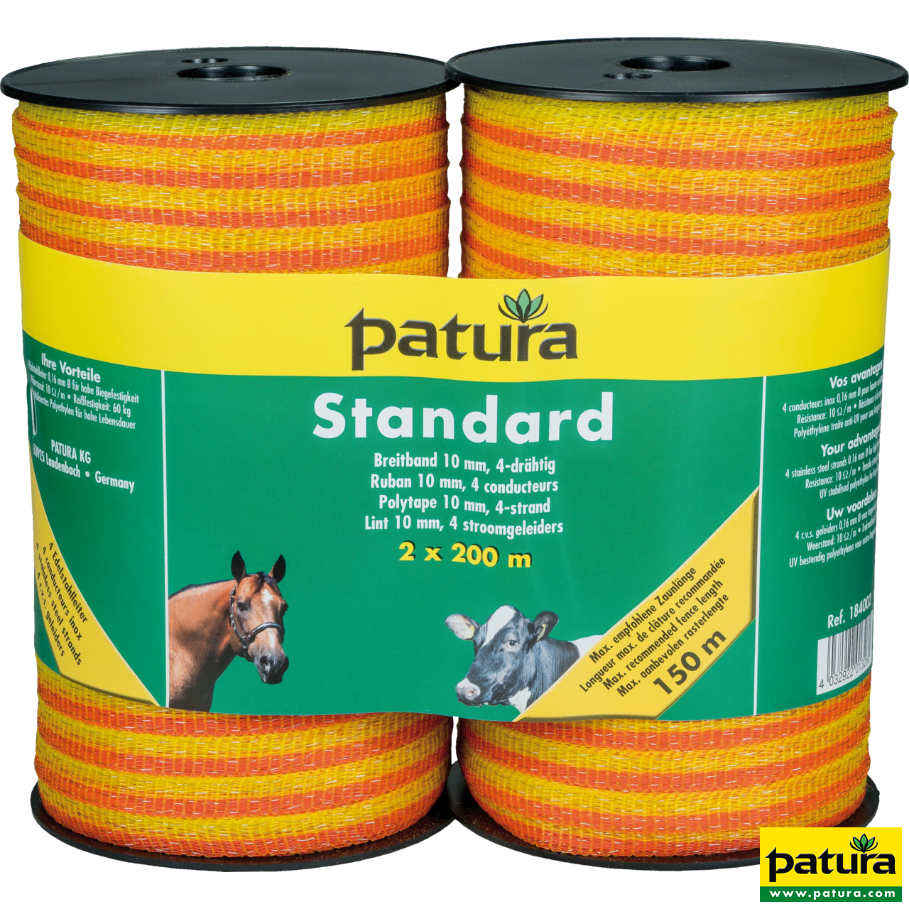 Standard Breitband 10mm, 4 Niro 0,16mm, gelb-orange, 2x200 m Rolle, Doppelpack