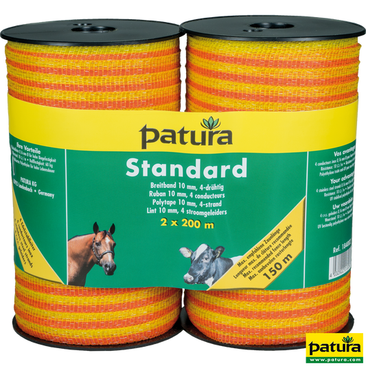 Standard Breitband 10mm, 4 Niro 0,16mm, gelb-orange, 2x200 m Rolle, Doppelpack