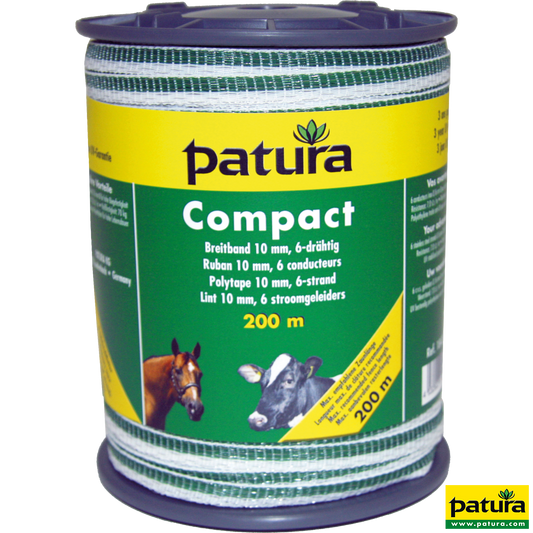 Compact Breitband 10 mm, 200 m Rolle 6 Niro 0,16 mm, weiss-grün
