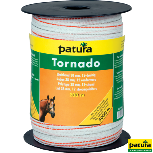 Tornado Breitband 12,5 mm, 200 m Rolle 4 Niro 0,20mm, 1 Cu 0,30mm, weiss-orange