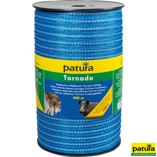 Tornado Breitband 12,5 mm, 400 m Rolle 4 Niro 0,20 mm, 1 Cu 0,30 mm, blau