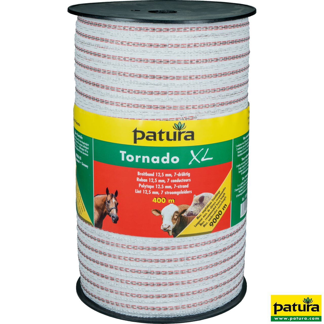 Tornado XL Breitband 12,5mm, 400 m Rolle 5 Niro 0,20 mm, 2 Cu 0,30 mm, weiss-rot