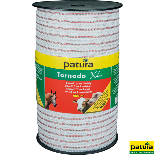 Tornado XL Breitband 12,5mm, 400 m Rolle 5 Niro 0,20 mm, 2 Cu 0,30 mm, weiss-rot