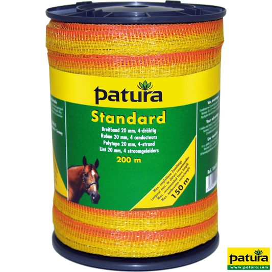 Standard Breitband 20 mm, 200 m Rolle 4 Niro 0,16mm, gelb-orange
