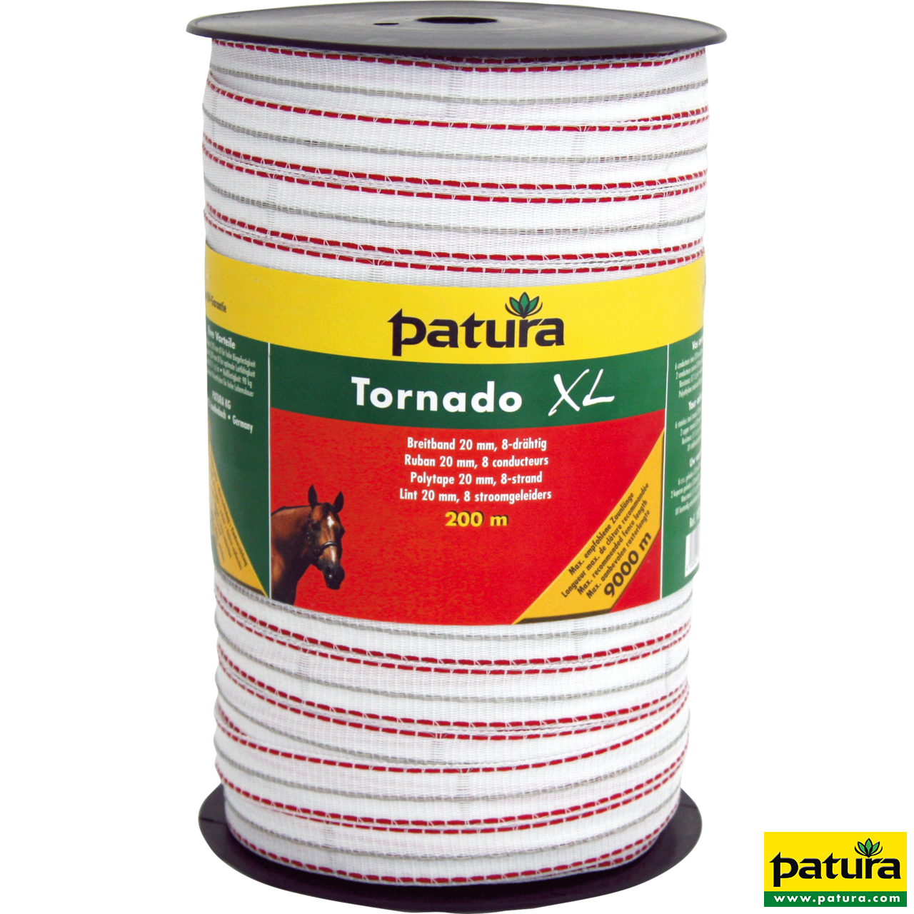 Tornado XL Breitband 20 mm, 200 m Rolle 6 Niro 0,20 mm, 2 Cu 0,30 mm, weiss-rot