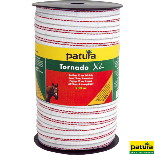 Tornado XL Breitband 20 mm, 200 m Rolle 6 Niro 0,20 mm, 2 Cu 0,30 mm, weiss-rot