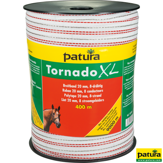 Tornado XL Breitband 20 mm, 400 m Rolle 6 Niro 0,20 mm, 2 Cu 0,30 mm, weiss-rot