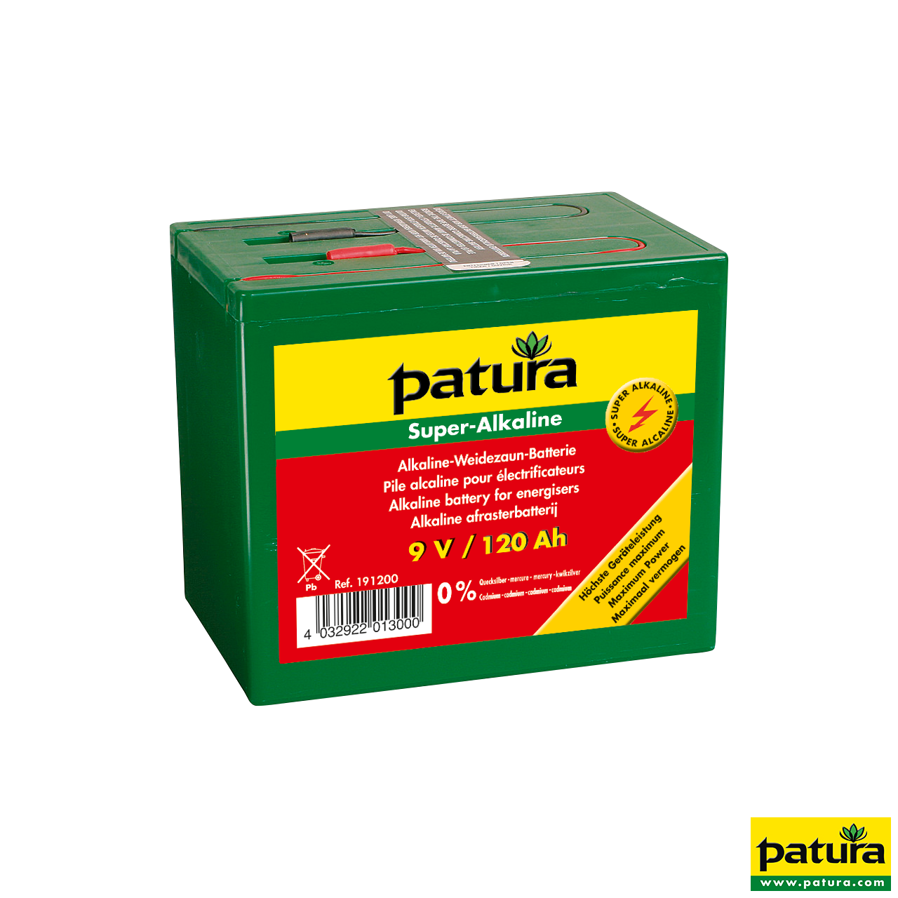 Super-Alkaline Weidezaun-Batterie 9 V / 120 Ah