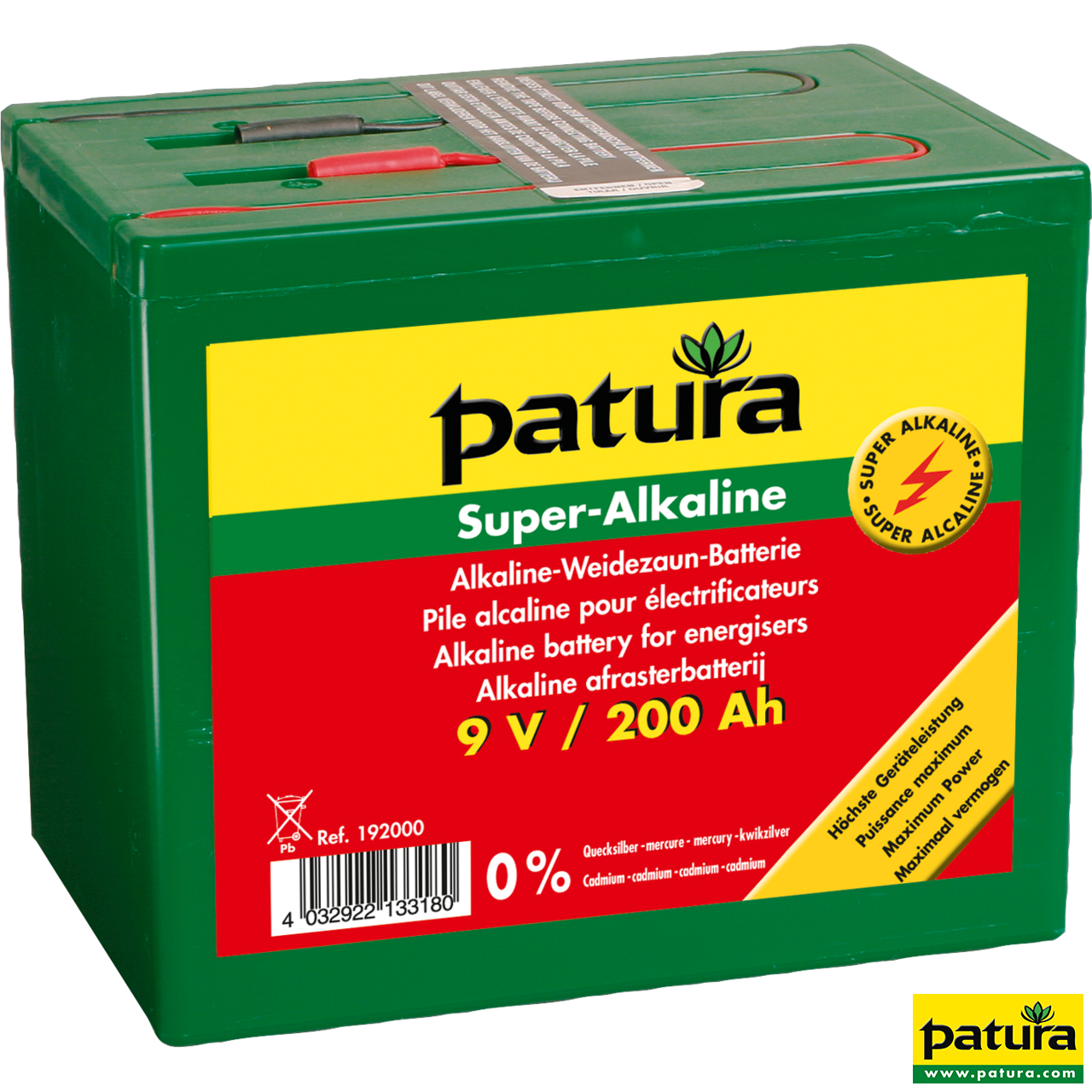 Super-Alkaline Weidezaun-Batterie 9 V / 200 Ah
