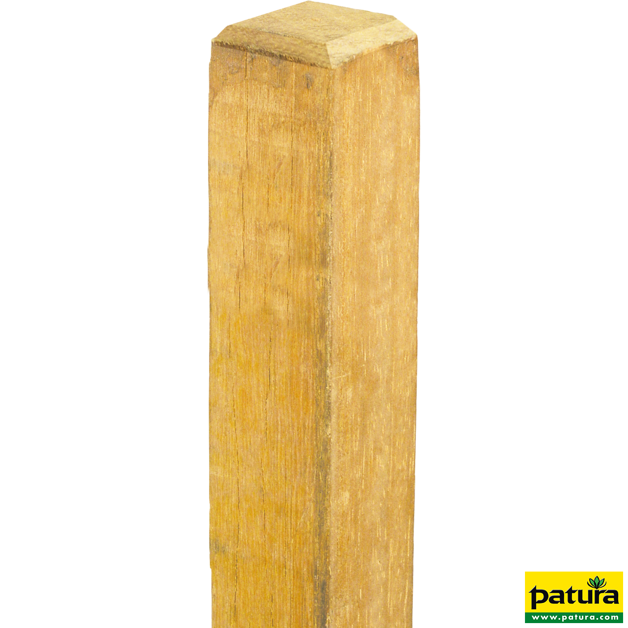 Robinienpfahl, vierkant, 2000x80x80 mm gesägt, gefast, 4-fach gespitzt, sägerau