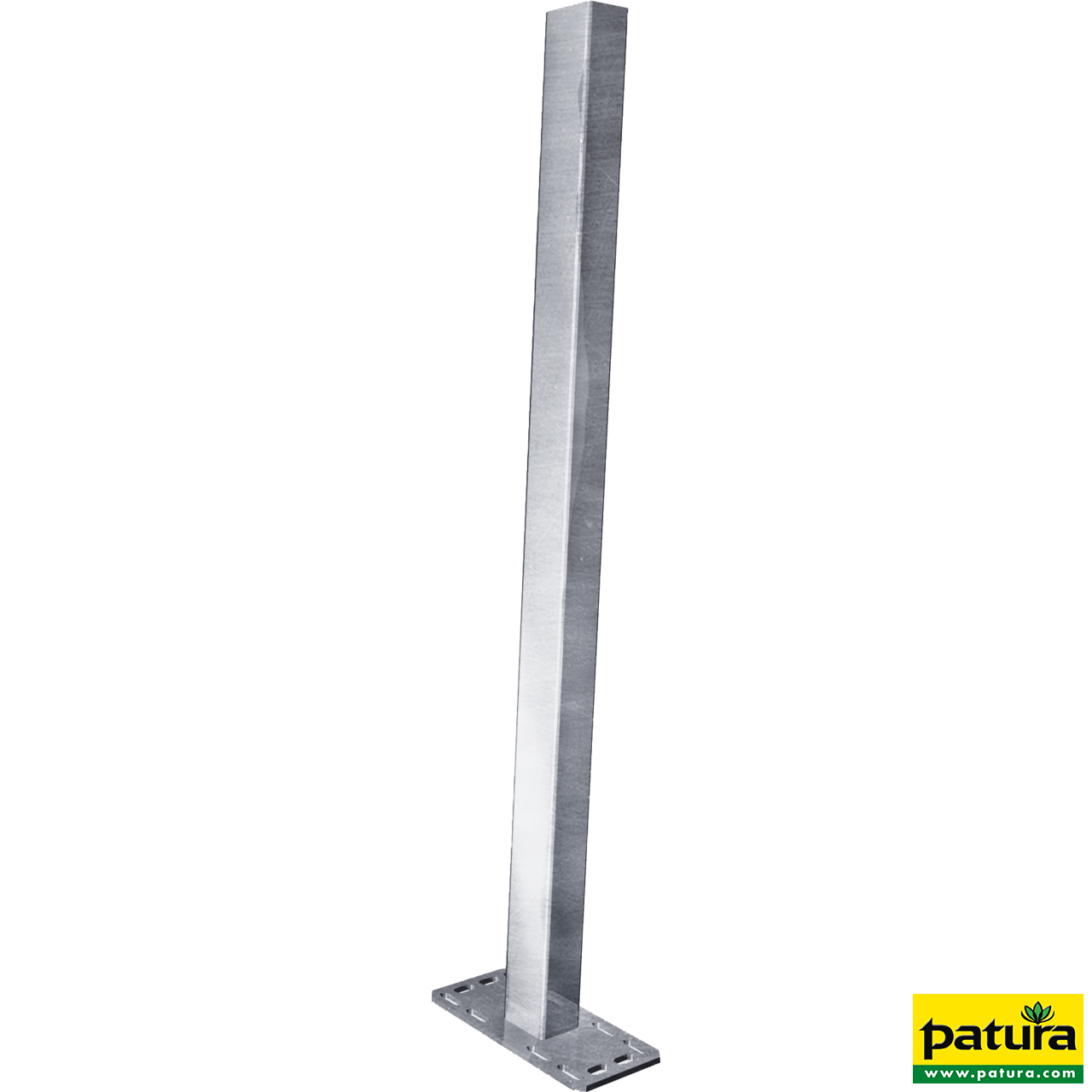 Pfosten Quadrat 90 mm, L= 1,65 m mit Bodenplatte für Spaltenboden