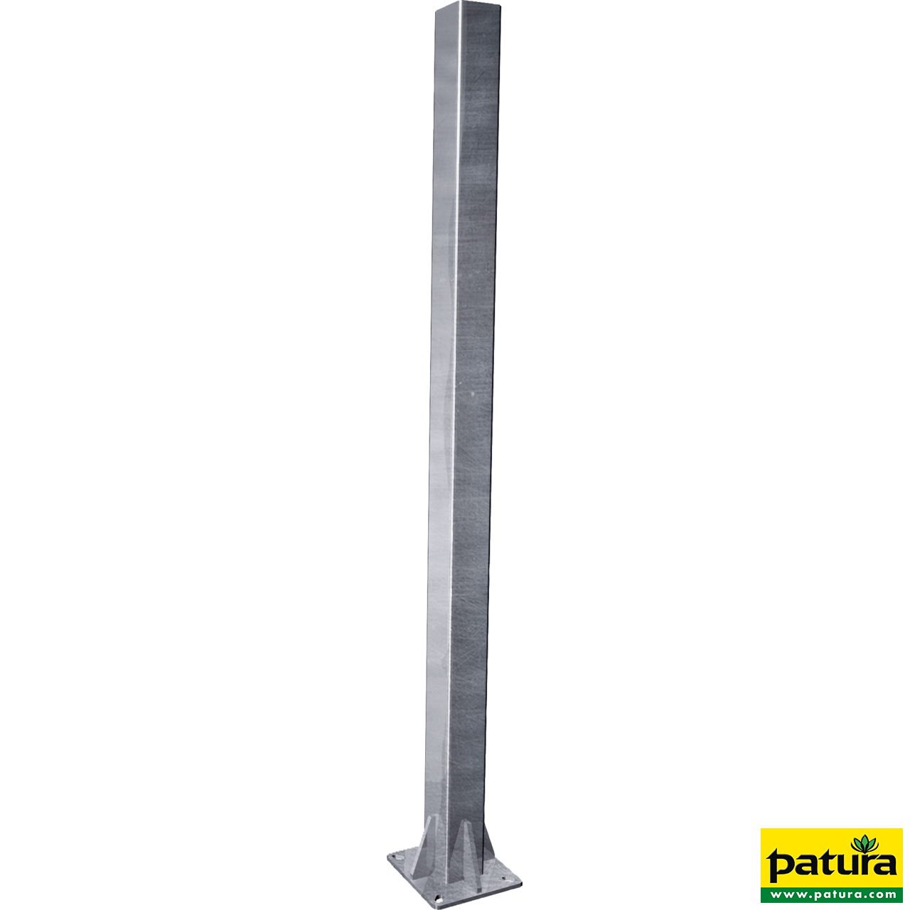 Pfosten Quadrat 90 mm, L= 2,13 m, mit Bodenplatte