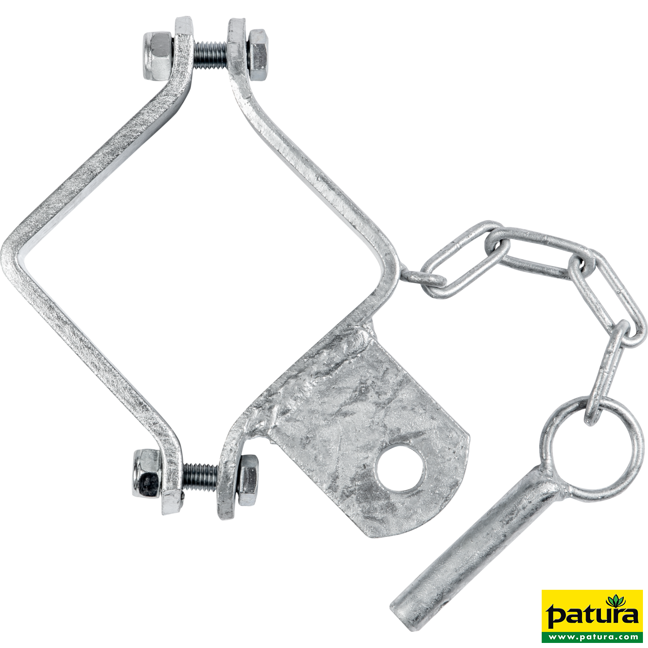Schelle Quadrat 90 mm, 1 Halter, vz