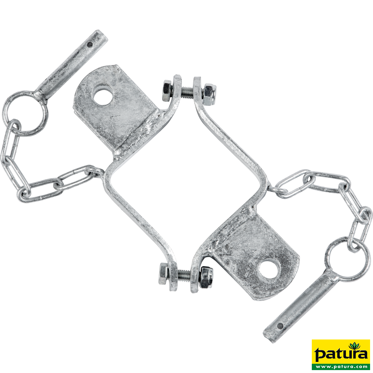 Schelle Quadrat 90 mm, 2 Halter, vz