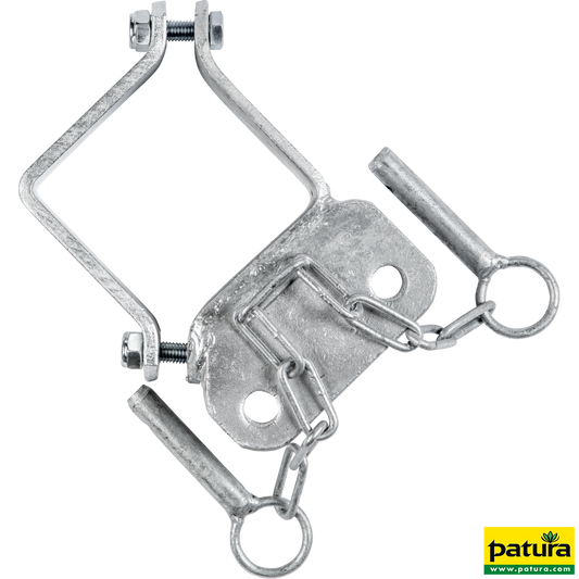 Schelle Quadrat 90 mm, 2 Halter, parallel, vz