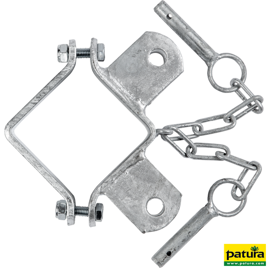 Schelle Quadrat 90 mm, 2 Halter, winklig, vz