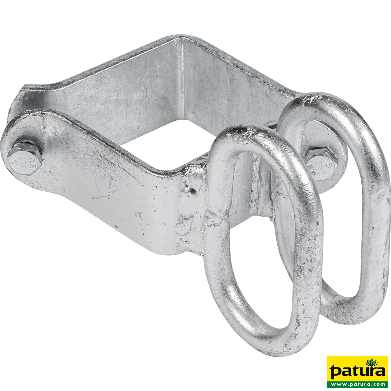 Schelle Quadrat 90 mm, 2 Riegelhalter, vz