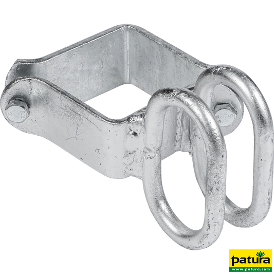 Schelle Quadrat 90 mm, 2 Riegelhalter, vz