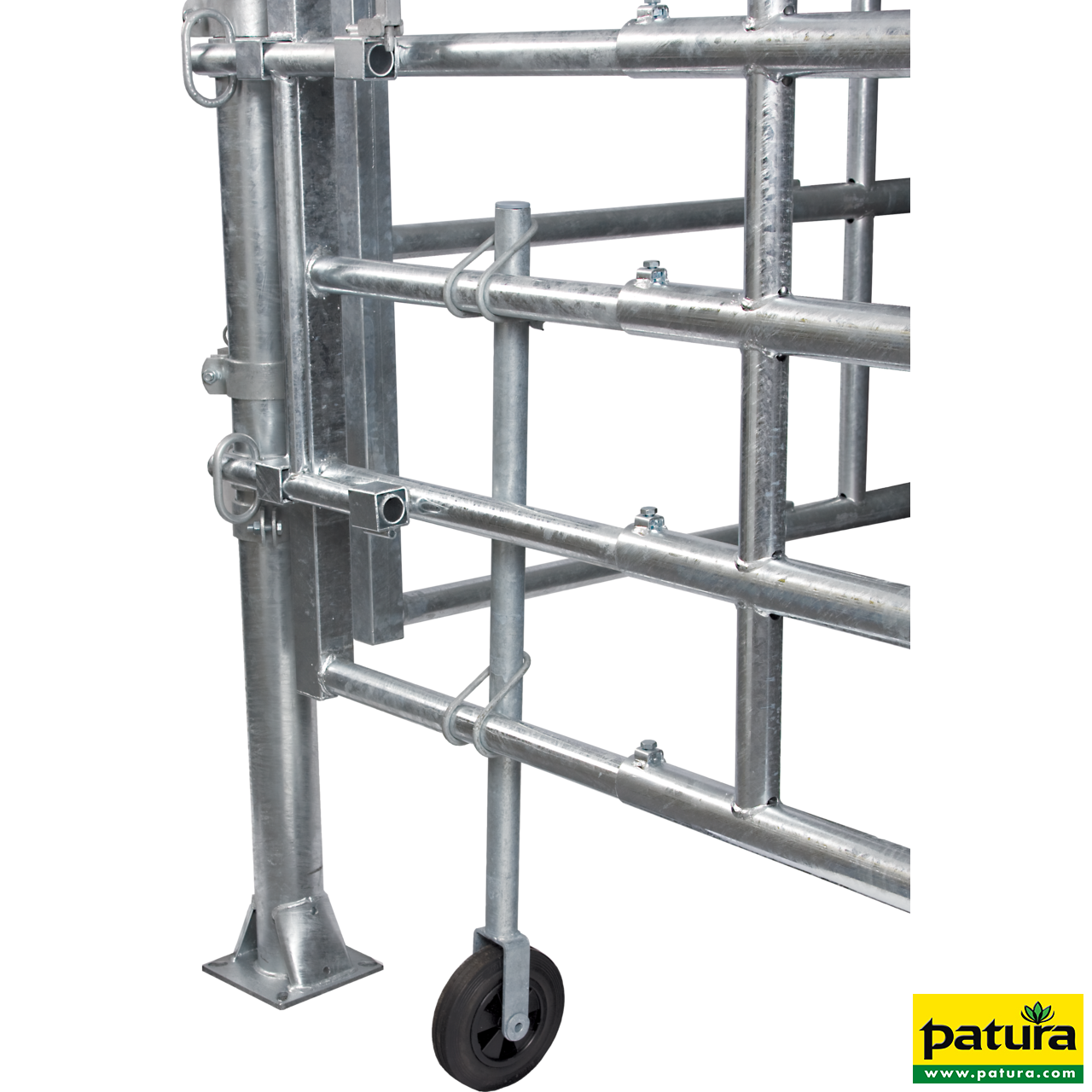 Stützrad für Stalltore Höhe: 1,15m, inkl. 2x Kreuzbügel 48x42mm