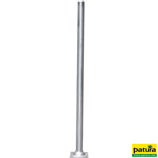 Pfosten d=76 x 3,6 mm, L= 1,65 m, mit Bodenplatte, vz