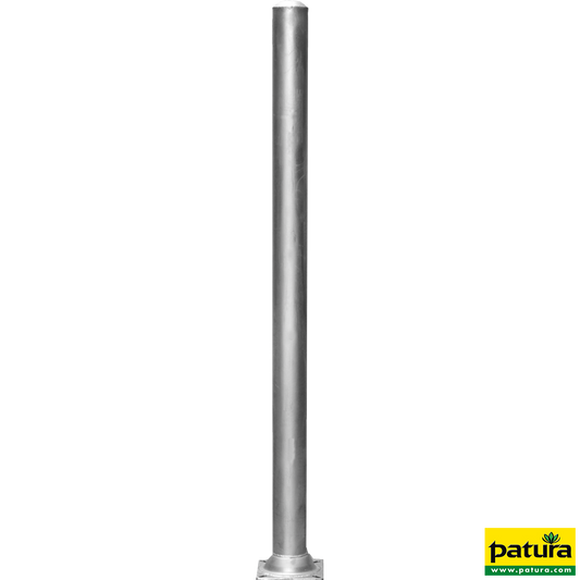 Pfosten d=102 mm, L=2,25 m, Bodenplatte 200x200 mm