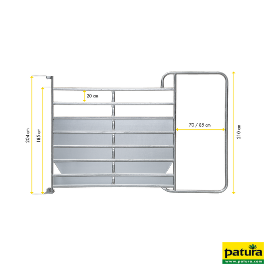 Panel-8 mit Rahmen XL Plus 3,05 m, H= 2,10 m, vz, Durchgangsbreite 85 cm