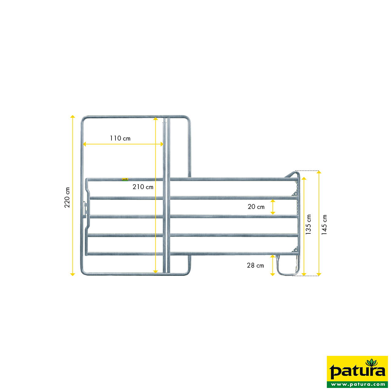 Panel-5 mit Tor 2,40 m Breite 2,40 m, Höhe 2,20 m