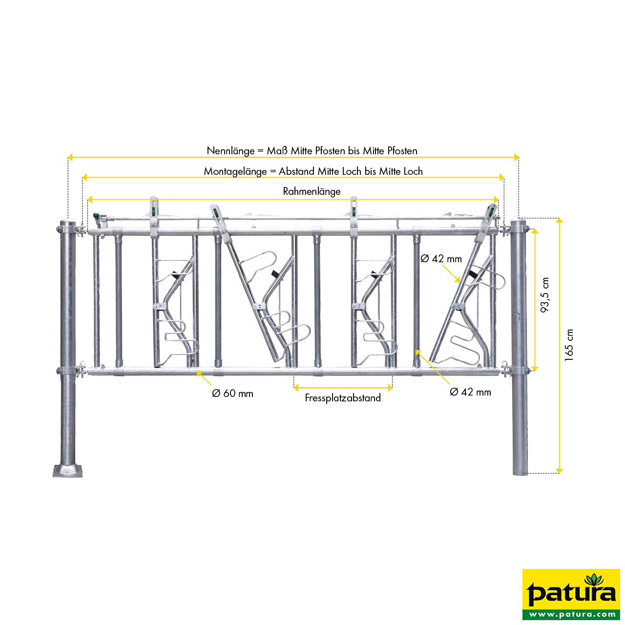 Sicherheits-Selbstfangfressgitter SSV 2/1,6, 2 Plätze, 1,6 m