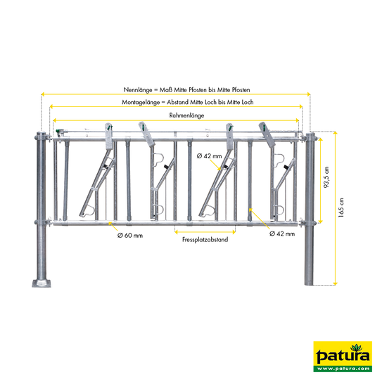 Selbstfangfreßgitter SV 2/1,6, Halsweite verstellbar, vz