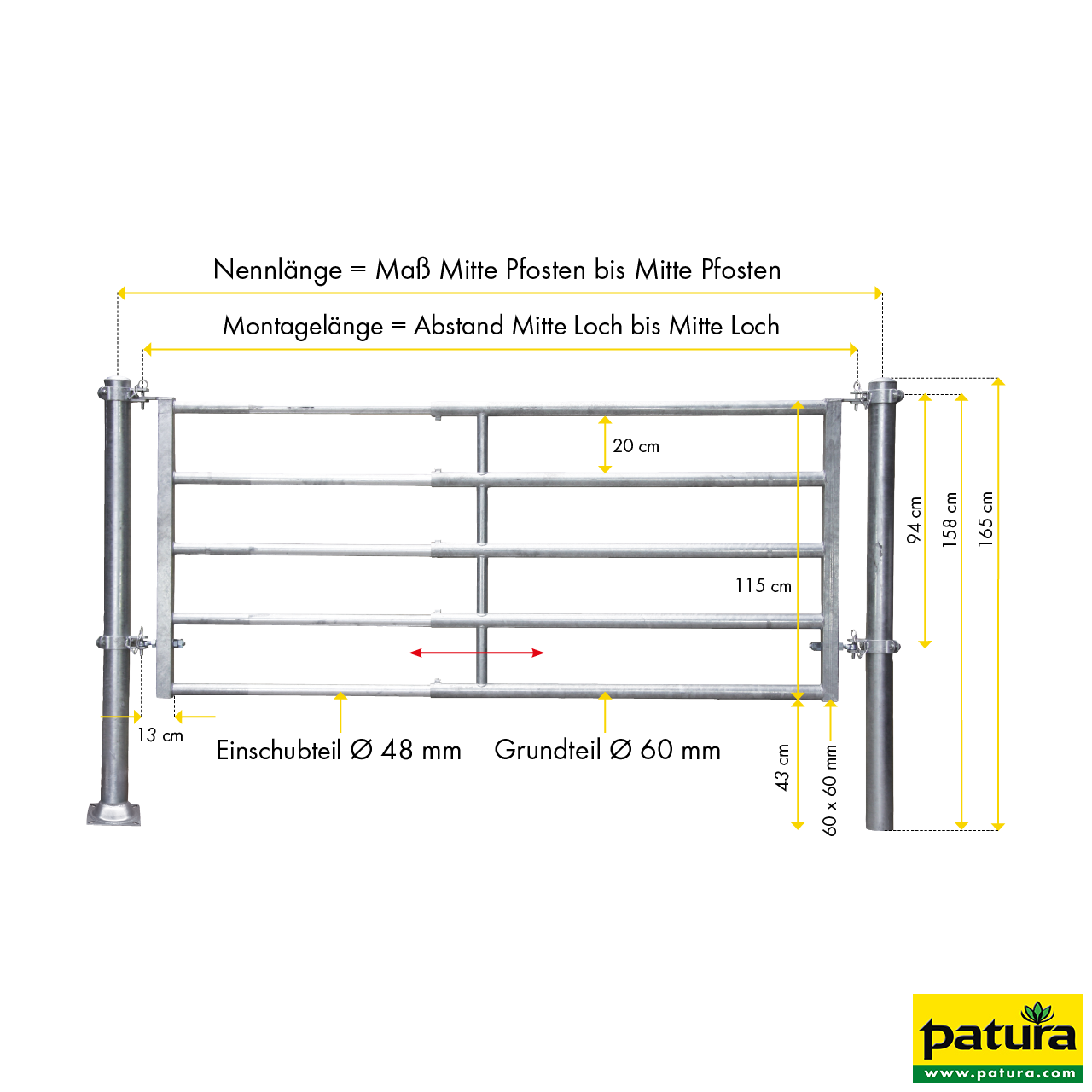 Abtrennung R5 (5/6) Montagelänge 4,75 - 5,85 m