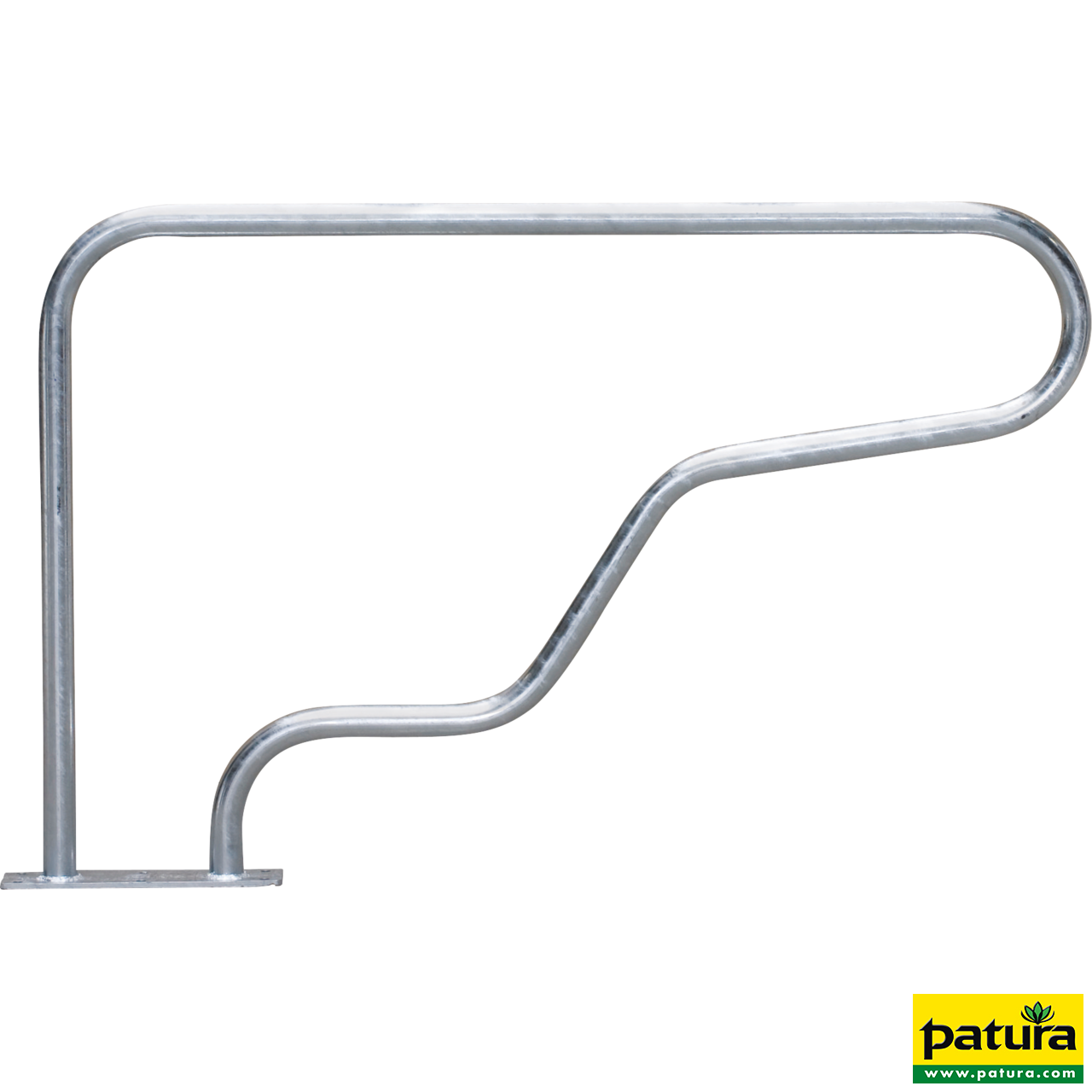 Liegeboxenbügel Classic, d=48,3 mm mit Bodenplatte, L=1,50 m, H=0,96 m
