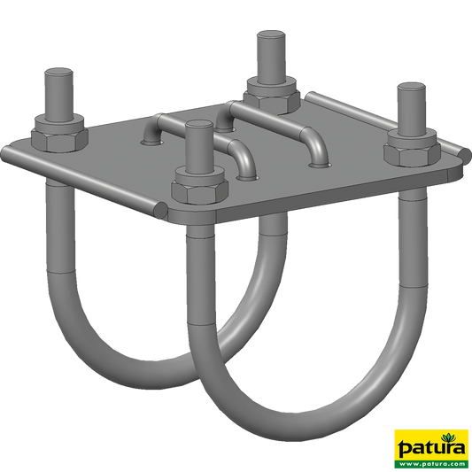 Halter für Nasengurt an Pfosten d=76 mm inkl. Bügelschraube