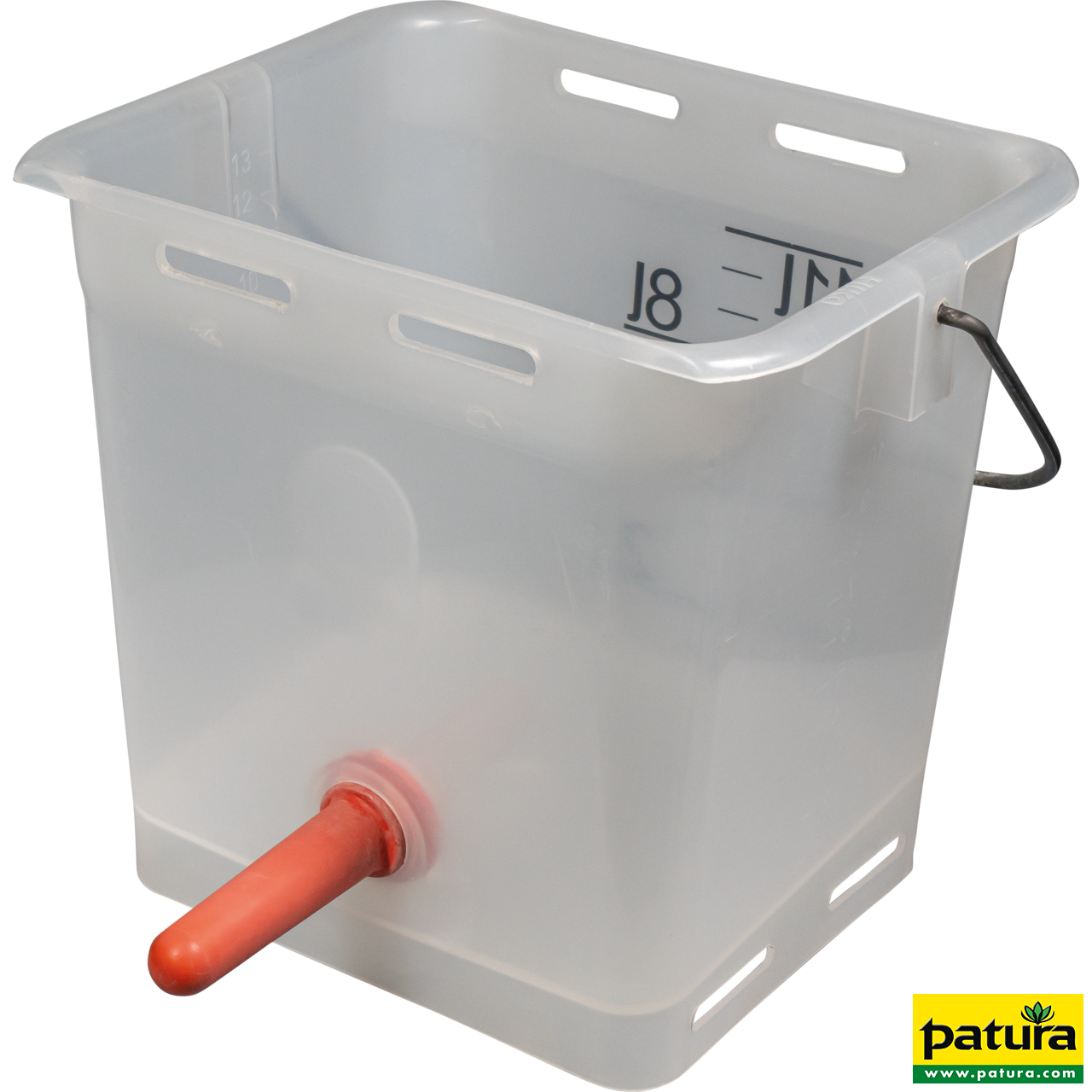Nuckel-Tränkeeimer 13 l transparent kpl. mit Sauger, mittel und