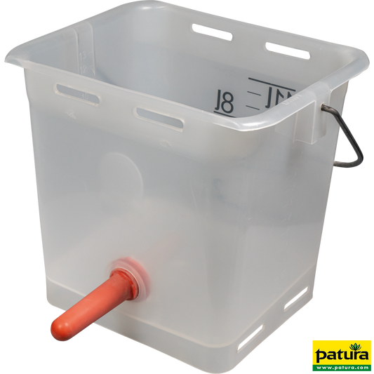 Nuckel-Tränkeeimer 13 l transparent kpl. mit Sauger, mittel und