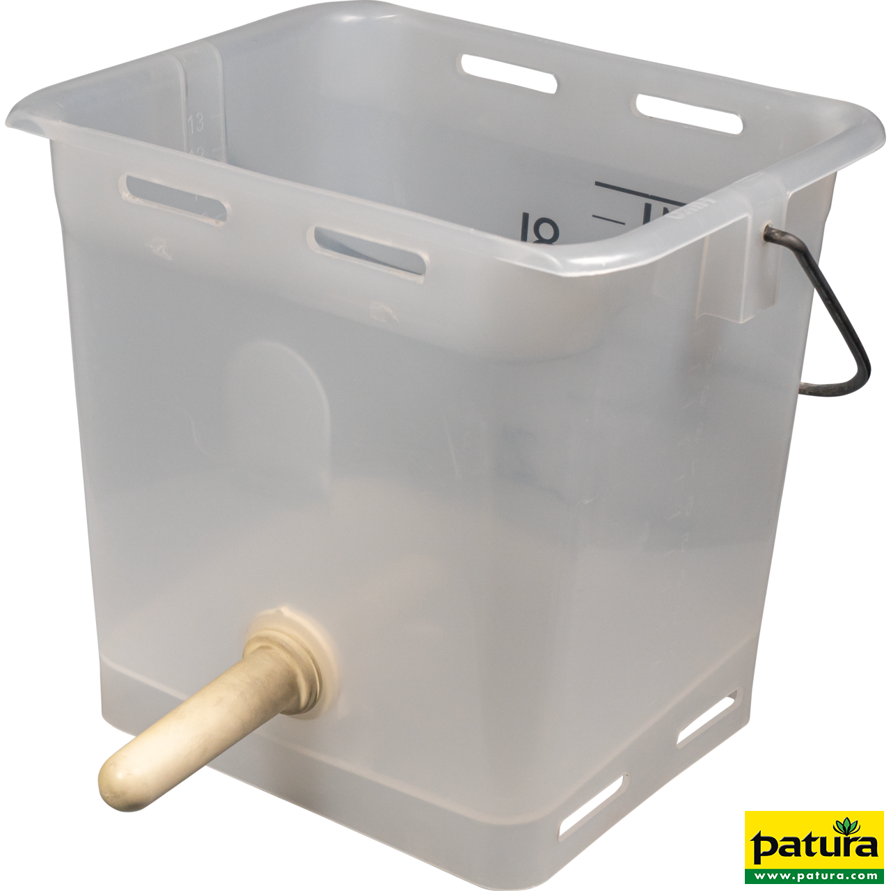 Nuckel-Tränkeeimer 13 l transparent kpl. mit Sauger, hart und