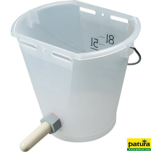 Nuckel-Tränkeeimer 9l transparent kpl. mit Sauger und 1-Click-Ventil