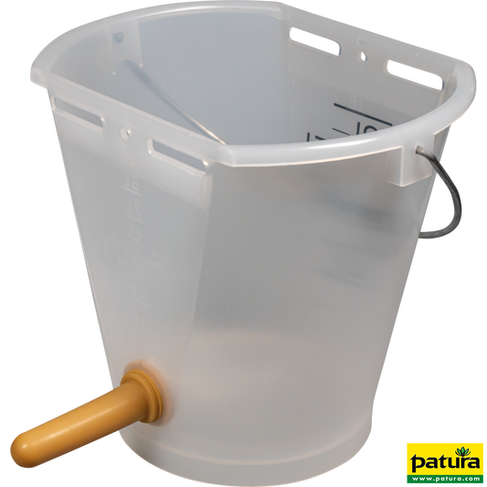 Nuckel-Tränkeeimer 9 l, transparent, kpl. mit Sauger weich und 1-Click-Ventil
