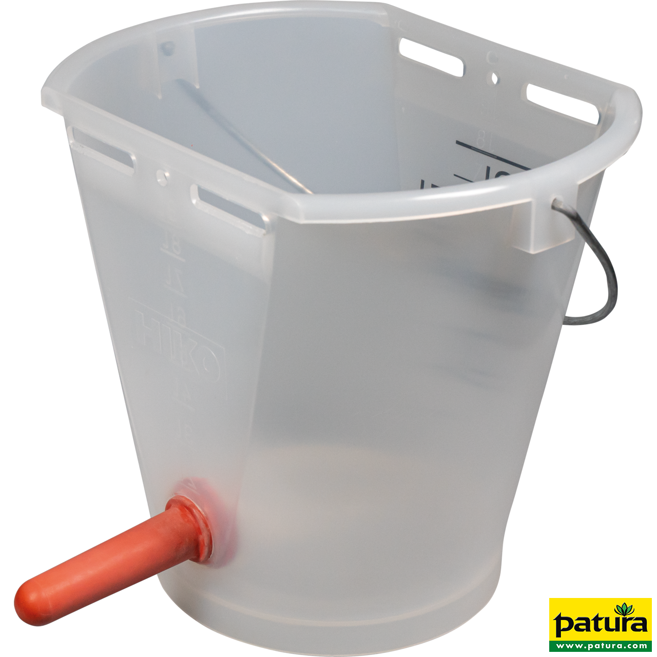 Nuckel-Tränkeeimer 9 l, transparent kpl. m. Sauger mittel und 1-Click-Ventil