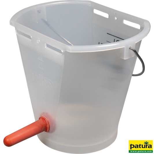 Nuckel-Tränkeeimer 9 l, transparent kpl. m. Sauger mittel und 1-Click-Ventil